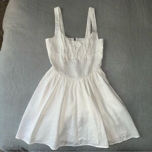 Reformation Daria Linen Dress in White